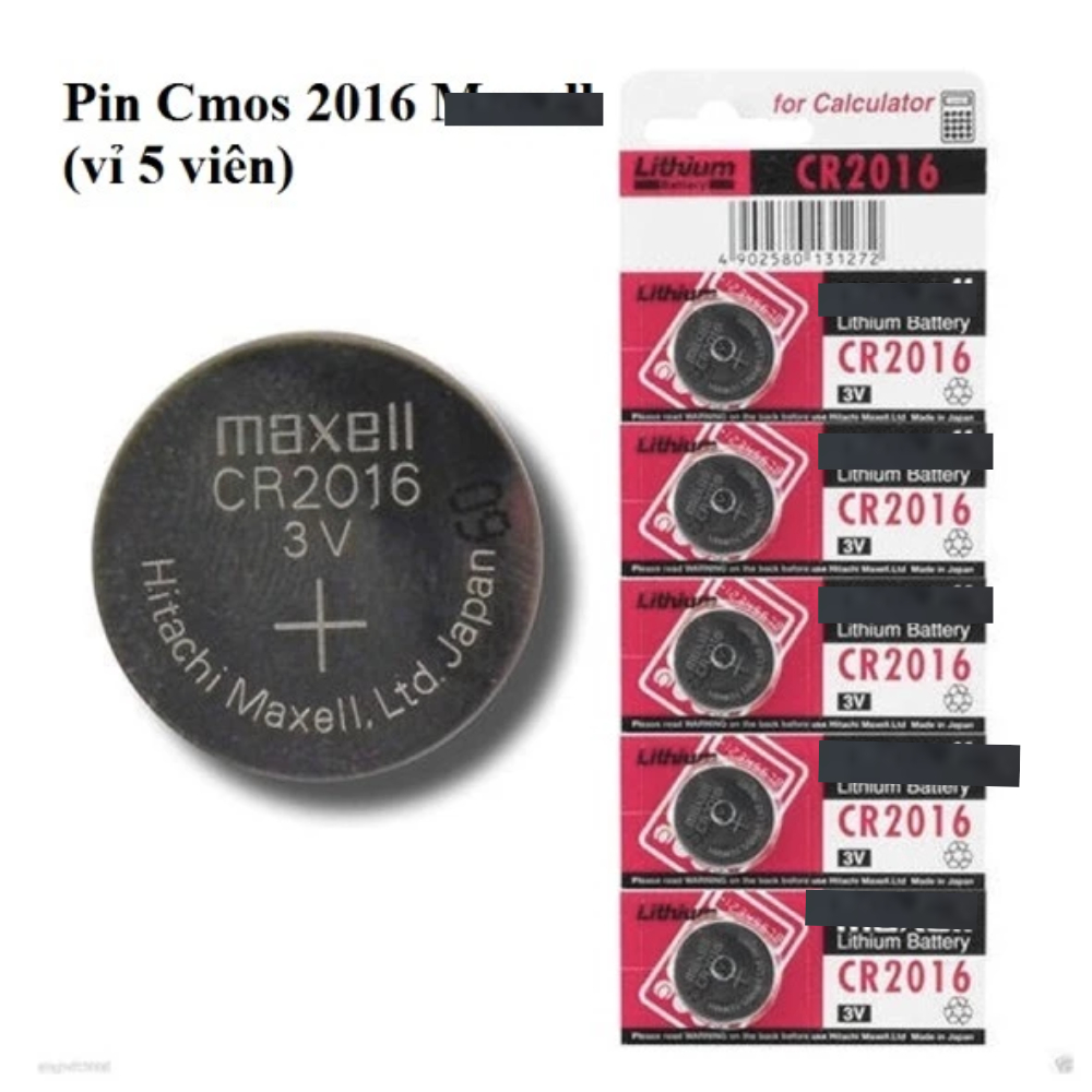 Pin Cmos 2016 M@xell (vỉ 5 viên)/ 2025/ Vinnic/ DOMSEM CR1632. NL