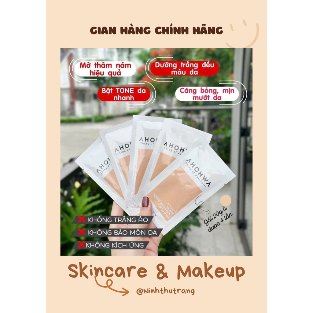Mặt nạ ủ trắng Ahohwa gói 20g – dưỡng sáng da an toàn