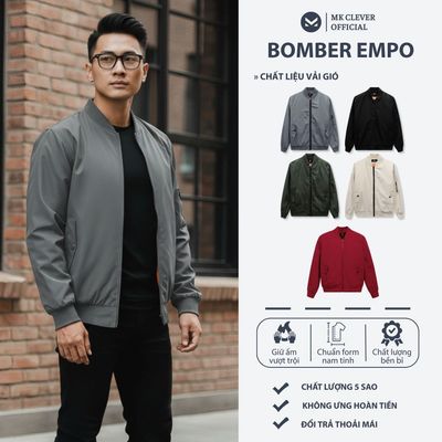 Áo Khoác Bomber Nam Empo MK CLEVER chất liệu vải Gió chống nước, cản gió tốt, dày dặn, form dễ mặc
