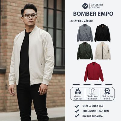 Áo Khoác Nam Empo MK CLEVER Chất liệu vải Gió trần bông dày dặn, chống thấm nước, cản gió tốt, form trẻ trung