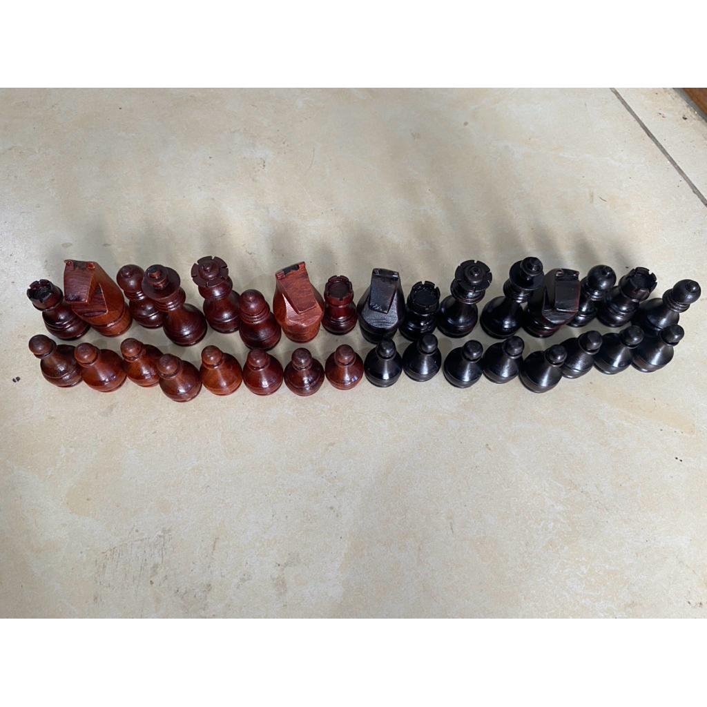 Bọ quân cờ vua gỗ 32 quân cờ gỗ hương gỗ gụ - quà tặng đẹp