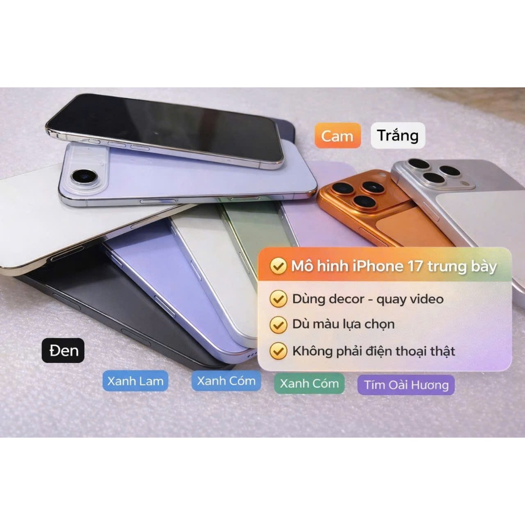 Mô hình iphone 17 trưng bày - tỷ lệ 1:1 giống thật 99%, chuẩn showroom…(KHÔNG LÊN MÀN )