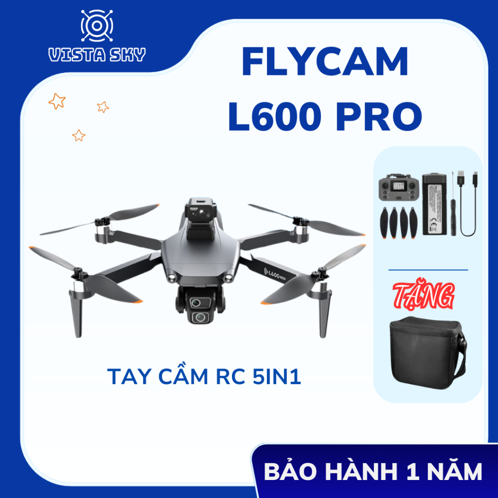 Flycam L600 promax, gymbal chống rung, camera 4K, GPS, Cảm biến tránh vật cản , flycam