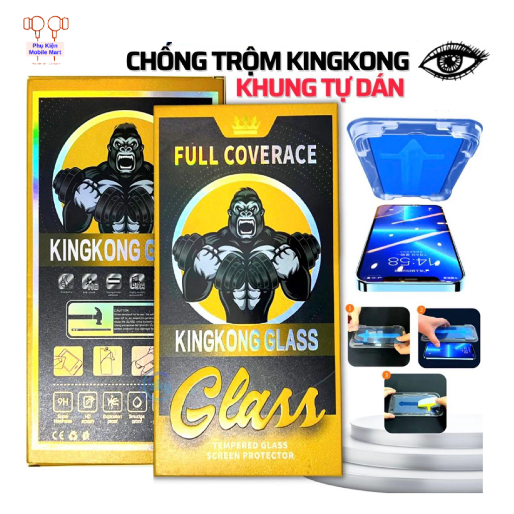 Kính Cường Lực Iphone Chống Nhìn Trộm – Khung Tự Dán Full Màn cho dòng iPhone từ 7 đến 17 Pro Max