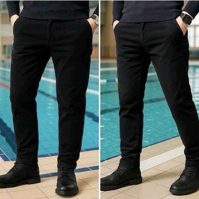 Đen Tuyền Quần Jean Nam Túi Chéo Chất Liệu Denim Co Giãn 4 Chiều Kích Thước Ống Từ 16 Đến 18cm Phù H
