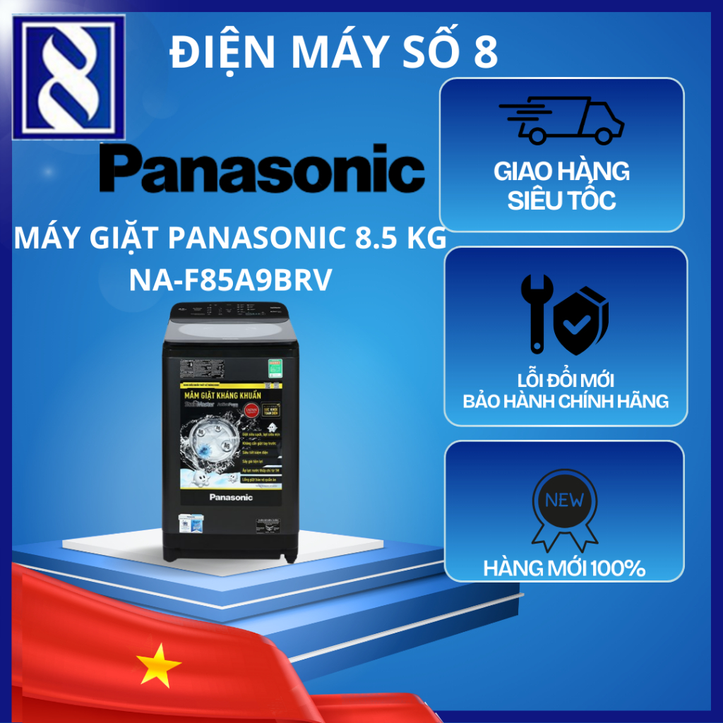 Điện Máy Số 8 | NA-F85A9BRV | Máy giặt Panasonic 8.5 Kg NA-F85A9BRV - Chính Hãng