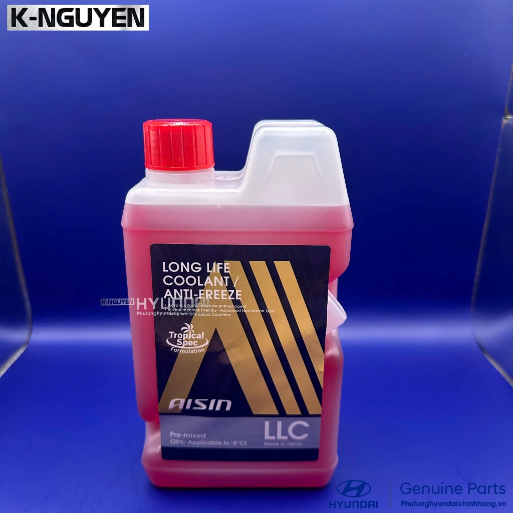 Nước Làm Mát Động Cơ AISIN Màu Đỏ 1L Chính Hãng Nhật Bản - Long Life Coolant Dùng Ngay Không Cần Pha