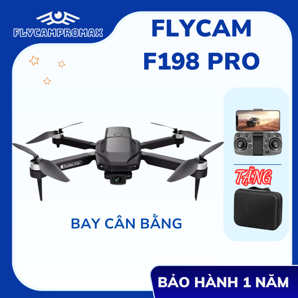 Máy Bay Flycam F198,Drone 2 camera HD trang bị,ĐÔNG CƠ KHÔNG CHỔI THAN,Vị trí được giữ nguyên