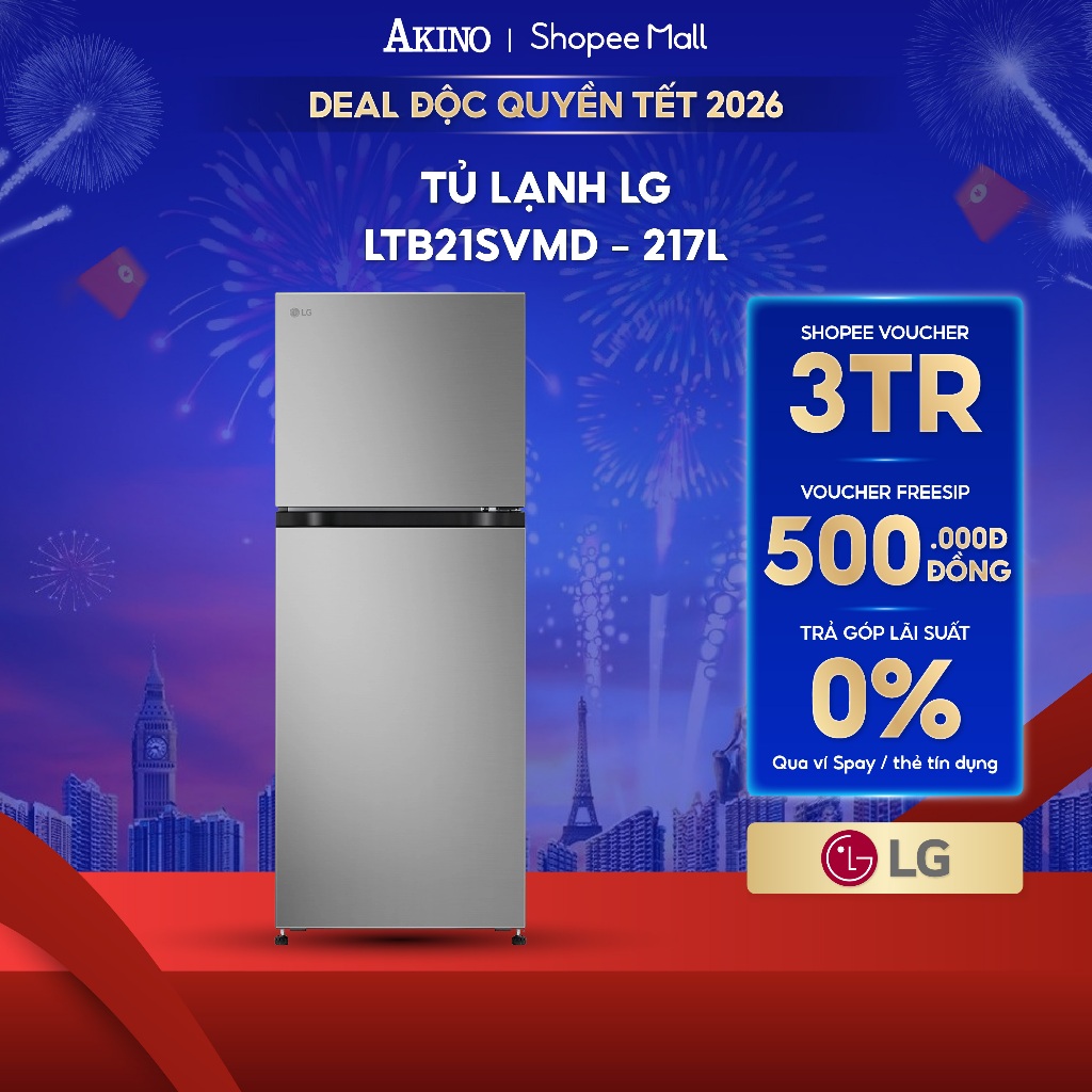 Tủ lạnh LG 217 lít LTB21SVMD - Hàng Chính Hãng