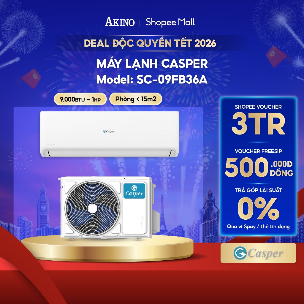 SC-09FB36A I Máy Lạnh Casper 9.000BTU/1.0HP/1Ngựa Model 2025 (KHÔNG INVERTER)