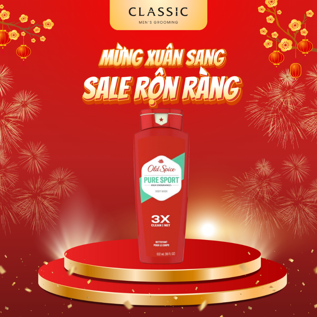 Sữa Tắm Old Spice Pure Sport 3X Clean 532ml