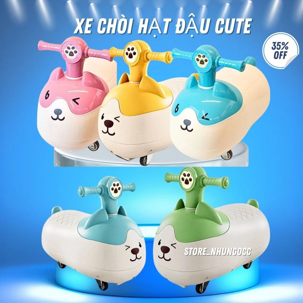 🧸𝑴𝒊𝒆̂̃𝒏 𝑺𝒊́𝒑🧸Xe Chòi Chân Hạt Đậu Hình Cún Dễ Thương Có Nhạc Cho Bé