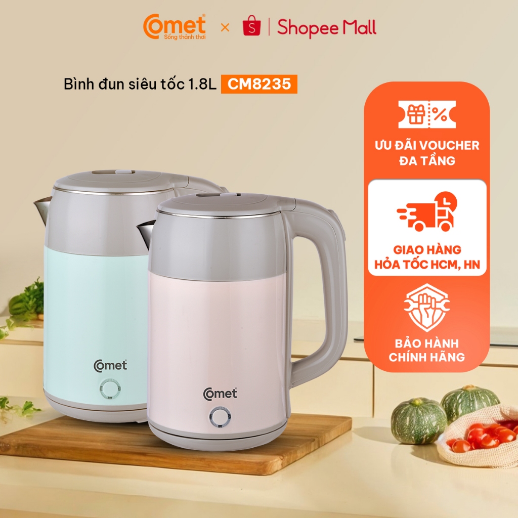 Ấm Siêu Tốc Comet Inox 304