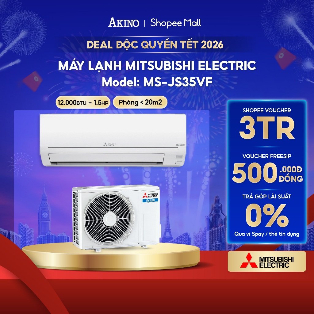 MS/MU-JS35VF I Máy Lạnh Mitsubishi Electric 12.000BTU/1.5HP/1.5Ngựa Model 2020 (KHÔNG INVERTER)