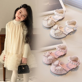 Bella mẫu giày sandal màu hồng đáng yêu mới, giày đi biển mềm mại thoáng khí, giày công chúa