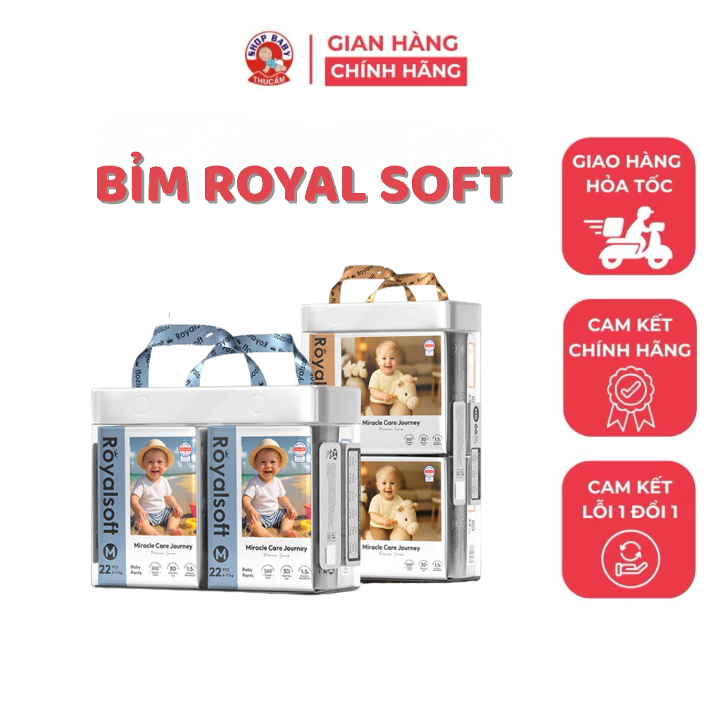 Bỉm quần, dán Royal Soft - Tã Bỉm Cao Cấp Siêu Mỏng- đủ size