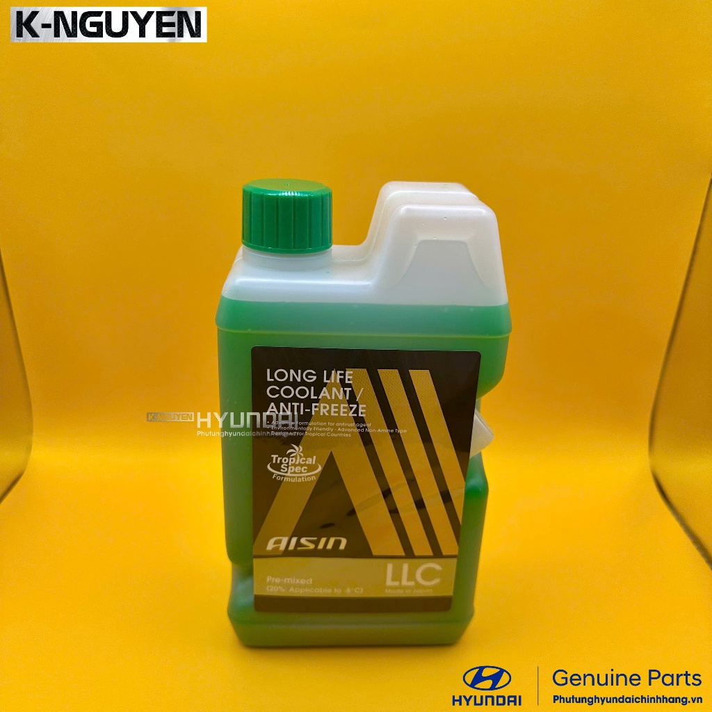 Nước Làm Mát Động Cơ AISIN Xanh Lá 1L Chính Hãng Nhật Bản - Long Life Coolant Không Cần Pha