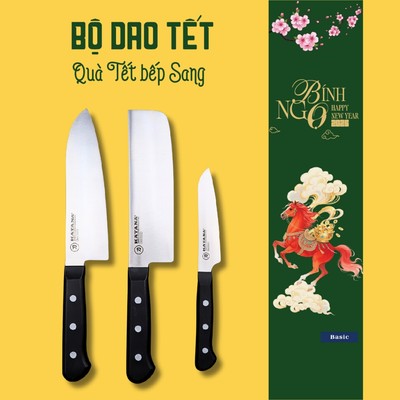BỘ DAO LÀM BẾP cao cấp KATANA Basic thép chống gỉ Made in Việt Nam - KATASET3