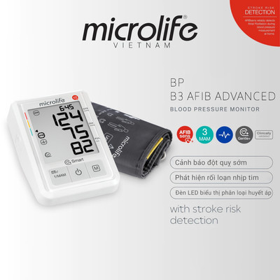 (Cảnh Báo Đột Qụy) Máy Đo Huyết Áp Microlife B3 AFIB ADVANCED | Công Nghệ Đo Thông Minh, Chính Xác