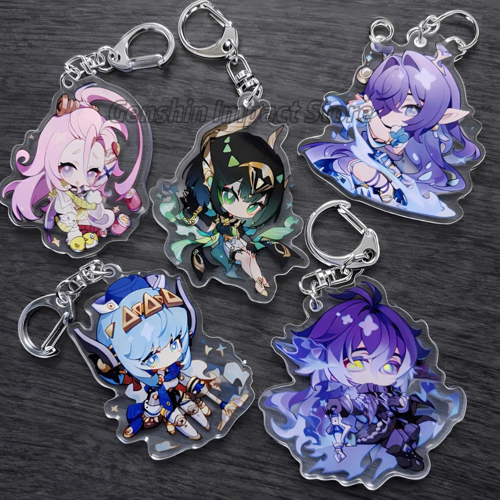 Móc Khóa Genshin Impact 2 lớp mica (Mẫu A Phần 2) Flins Nefer Lauma Ineffa Aino Skirk Varesa Mavuika
