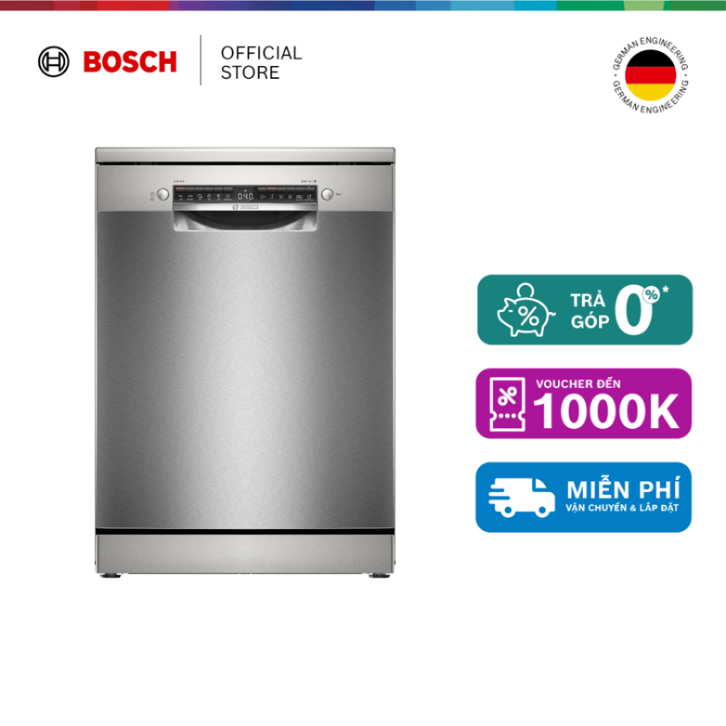 15.07 - 19.07 | Voucher Shopee lên đến 3tr | Máy Rửa Chén Độc Lập 14 Bộ Bosch SMS4HVI00E – Series 4 