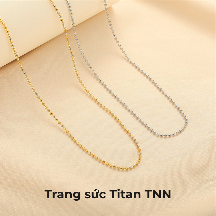 Dây chuyền bi Unisex 1.5mm màu vàng và trắng - 40cm, 45cm, 50cm