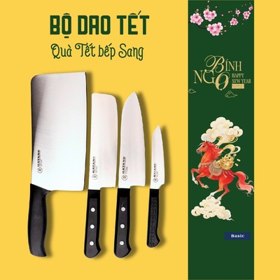 Combo 4 Dao Chặt và Bộ Dao Làm Bếp Cao Cấp KATANA Basic - KATA406-405-403-401