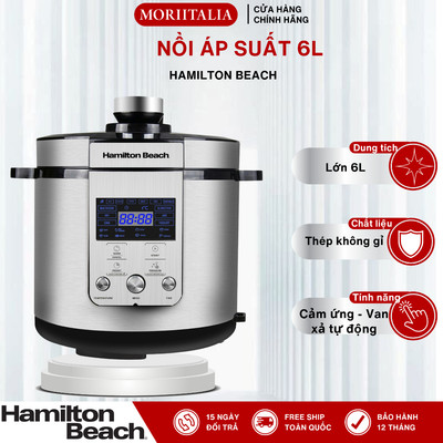 Nồi Áp Suất Điện Đa Năng 6L 1200W Hamilton Beach Speedy Cook–12 Chế Độ Nấu,Điều Khiển Cảm Ứng|010870