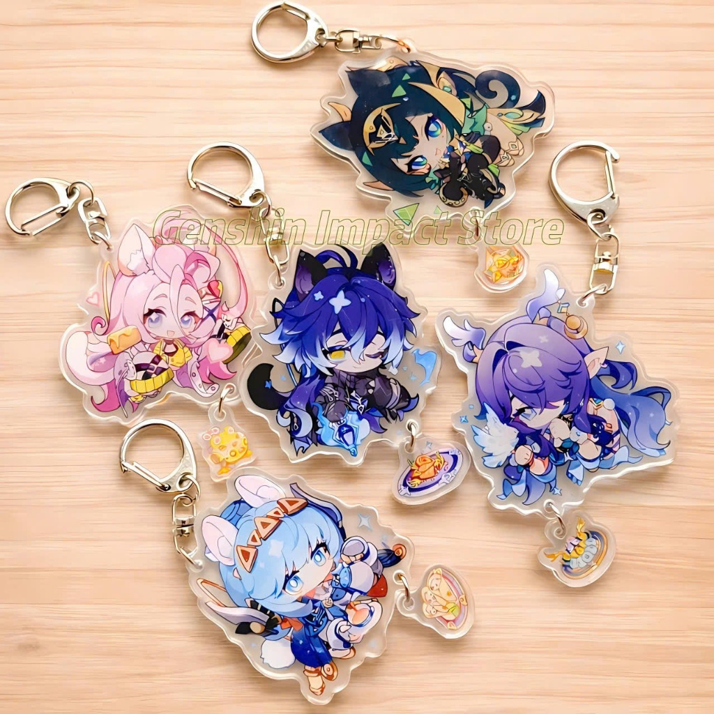 Móc Khóa Genshin Impact 2 lớp mica (Mẫu B Phần 2) Flins Nefer Lauma Ineffa Aino Skirk Varesa Mavuika