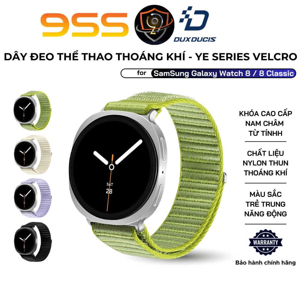 Dây Đeo Thể Thao Nylon Dux Ducis cho Samsung Galaxy Watch 8 / Watch 8 Classic, YE Series, Thoáng Khí