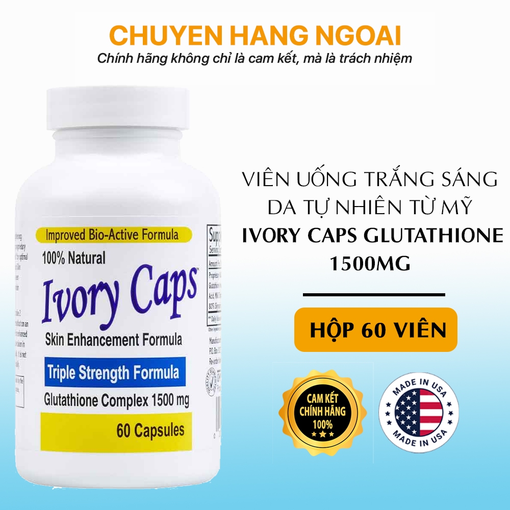 Viên Uống Trắng Da Ivory Caps Glutathione 1500mg 60 Viên Mỹ
