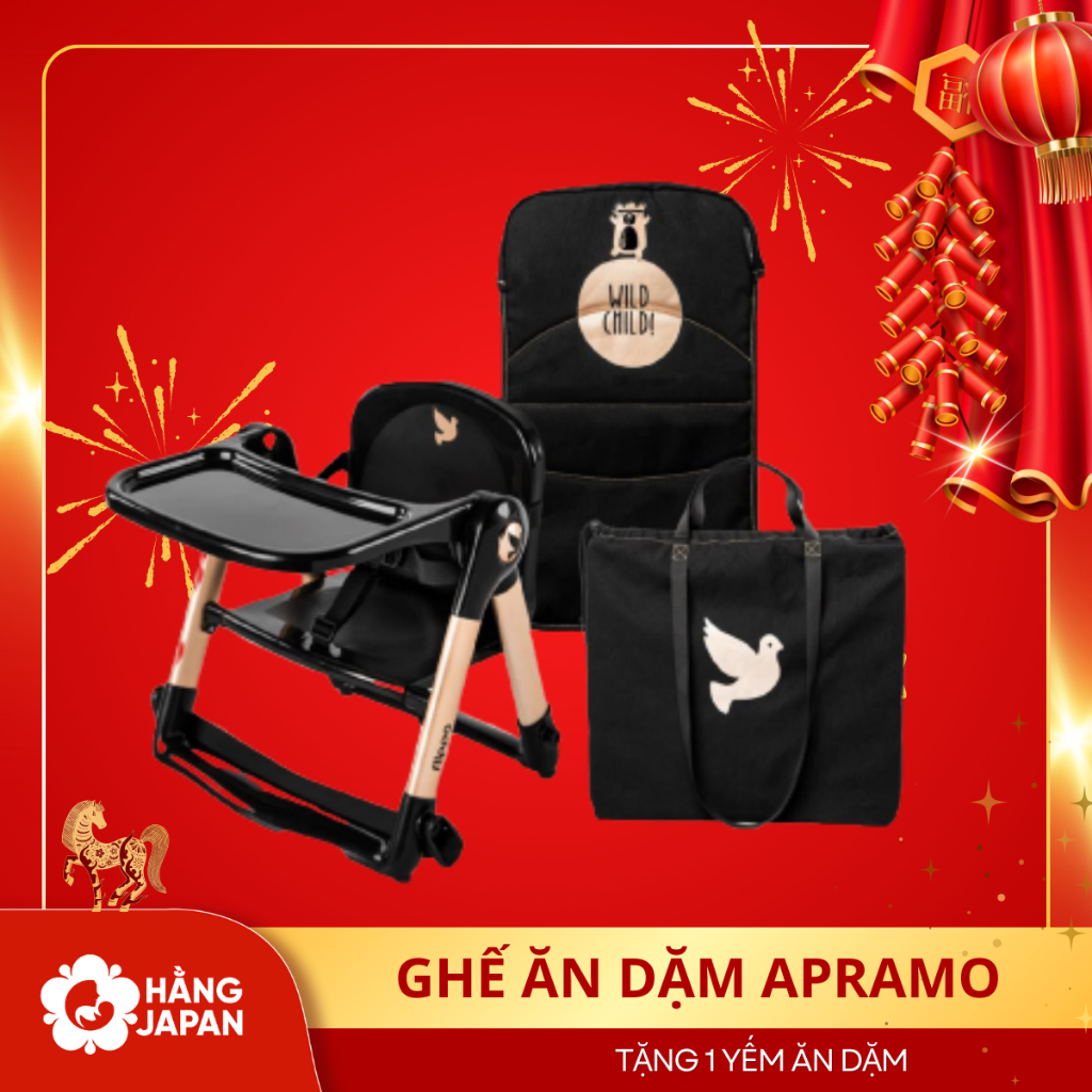 Ghế ăn dặm gấp gọn Apramo Flippa Classic cho bé từ 6 tháng trở lên, phiên bản quốc tế gồm đệm lót, t
