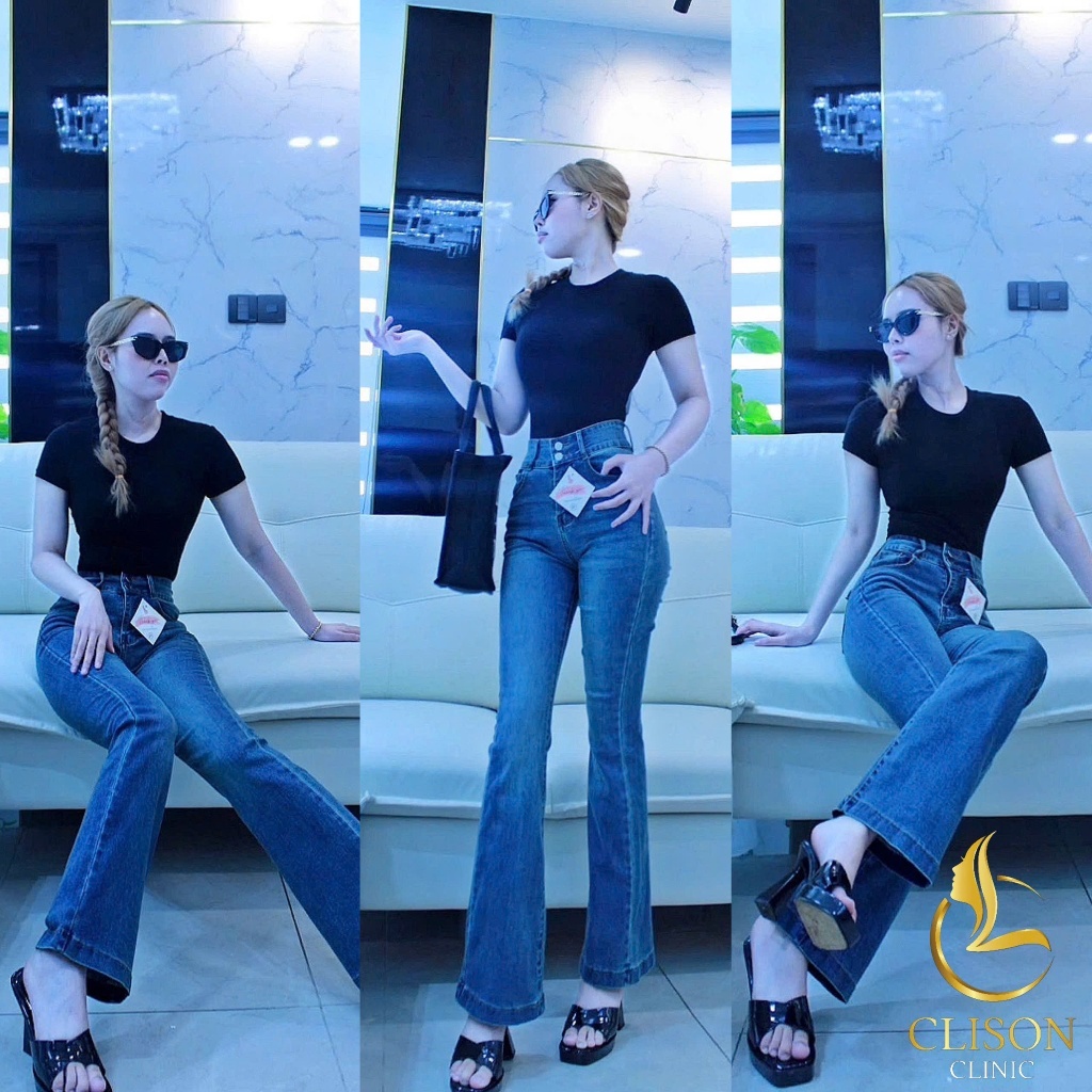 Quần Jean Ống Loe Nữ Ôm Eo Dáng Đứng Cạp Cao Tôn Dáng Hottrend Hàng Loại 1 ( Mã Xanh A3 )