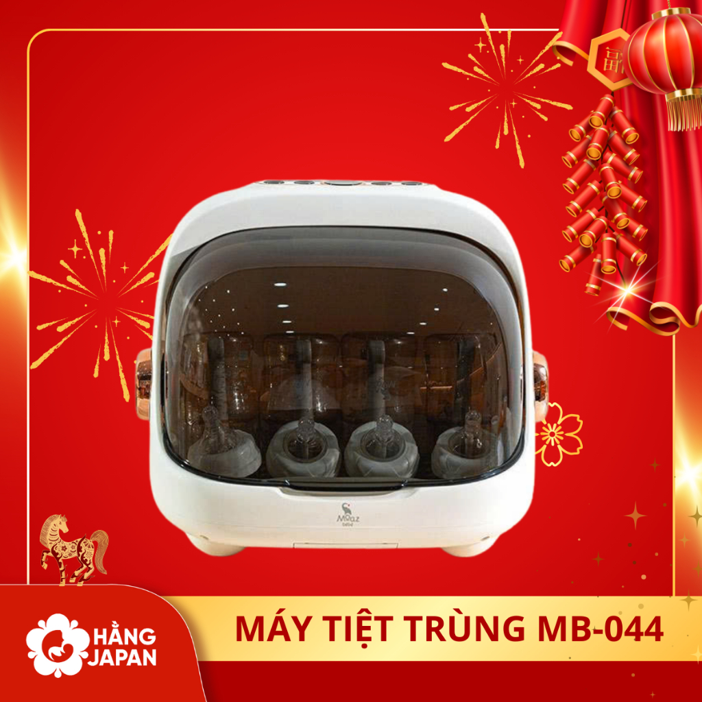 Máy úp bình sữa, tiệt trùng, sấy khô tia UVC Moaz Bebe MB044 Plus MÃU MỚI bảo hành chính hãng 12 thá