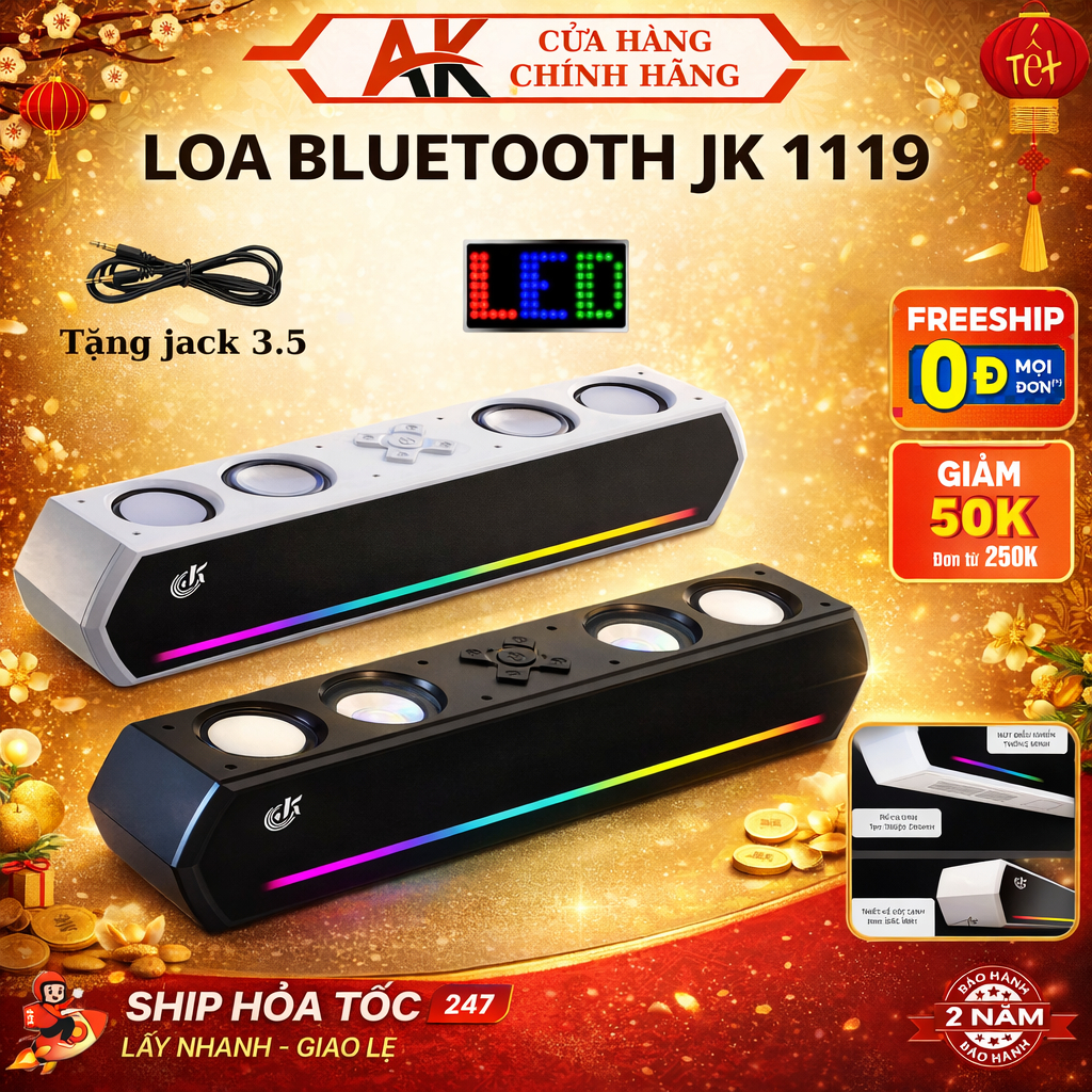 Loa Bluetooth JK-1119 Âm Thanh Cực Hay, Loa Để Bàn, Nghe Nhạc, Chơi Game, Bảo Hành 2 Năm