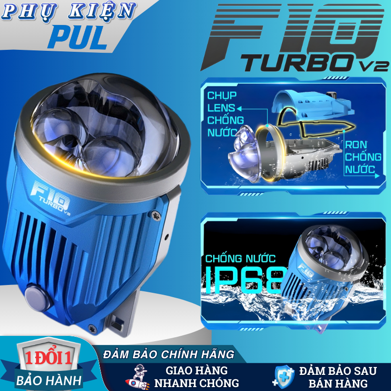 Đèn Bi Gầm LED X-Light F10 Turbo V2 45W/75W – Lens 3 Inch – Cos Mạnh Pha Giả Lập Laser – Đèn Gầm ÔTô