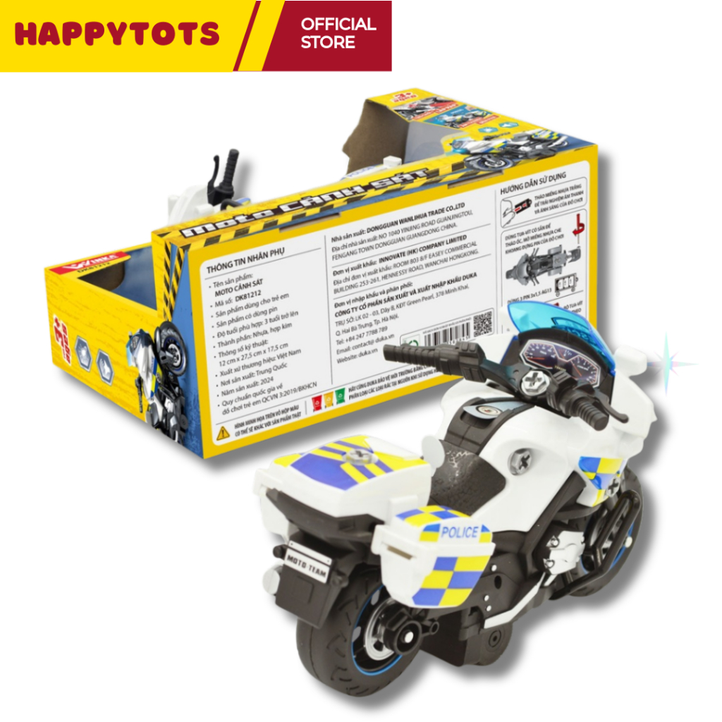 Đồ Chơi Duka: Xe Motor Cảnh Sát - DK81212