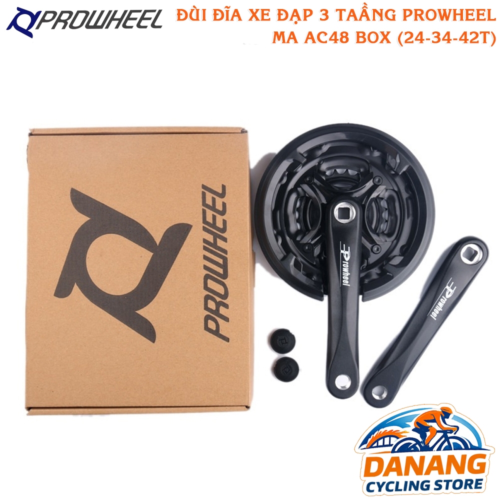 Đùi Dĩa Xe Đạp (Crankset) Prowheel MA AC48 24–34–42T – Full Box
