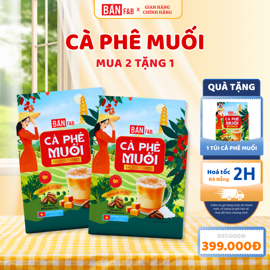 [Mua 2 Tặng 1] Cà Phê Muối,  Cà phê Chồn, Cà phê 3in1, Latte Sầu Riêng, Latte Dừa Vị Đậm Đà - Bản F&
