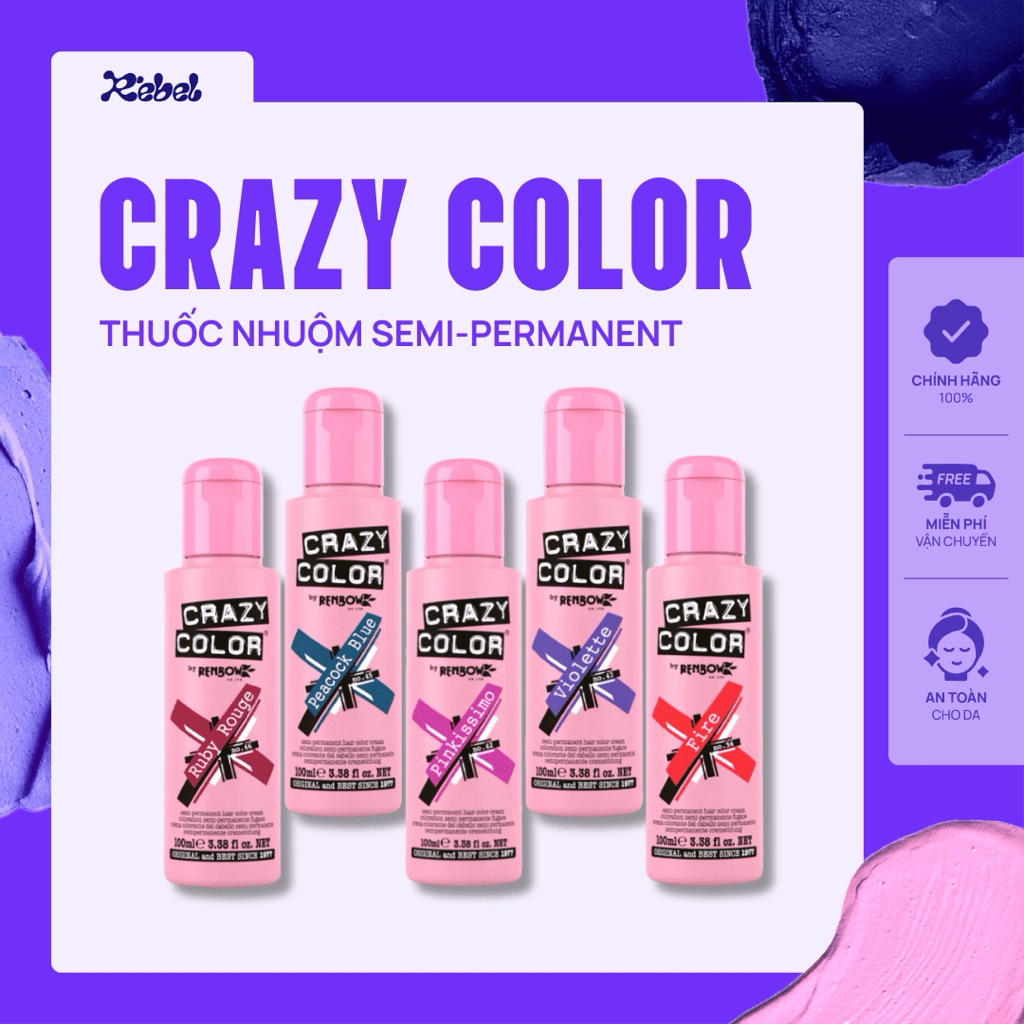 Thuốc Nhuộm Tóc Crazy Color Semi-Permanent Hair Dye