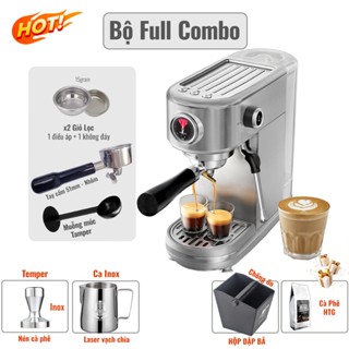 Máy Pha Cà Phê Espresso H10 Mini - Có Đồng Hồ Áp Suất - Phin Điều Áp & Không Điều Áp - Nóng Nhanh 25