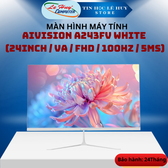 Màn Hình LCD AiVision A243FV White  (24inch / VA / FHD / 100Hz / 5ms) - Hàng Chính Hãng