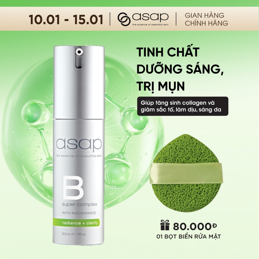 Asap - Serum dưỡng sáng, giảm mụn Asap Super B Comlex giúp tăng sinh Collagen