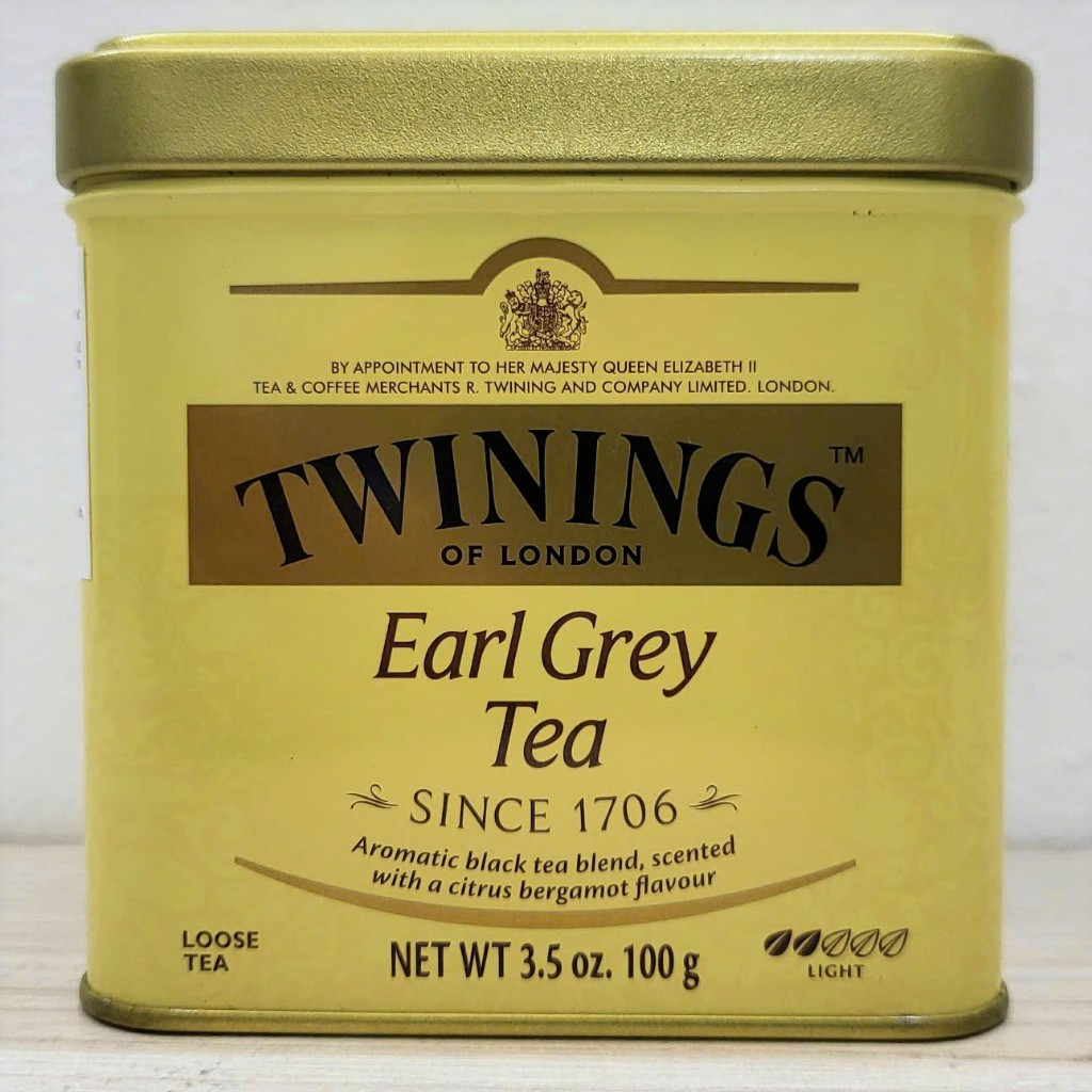 Hộp thiếc VÀNG 100g -- TRÀ ĐEN (trà lá lớn) TWININGS OF LONDON Earl Grey Tea