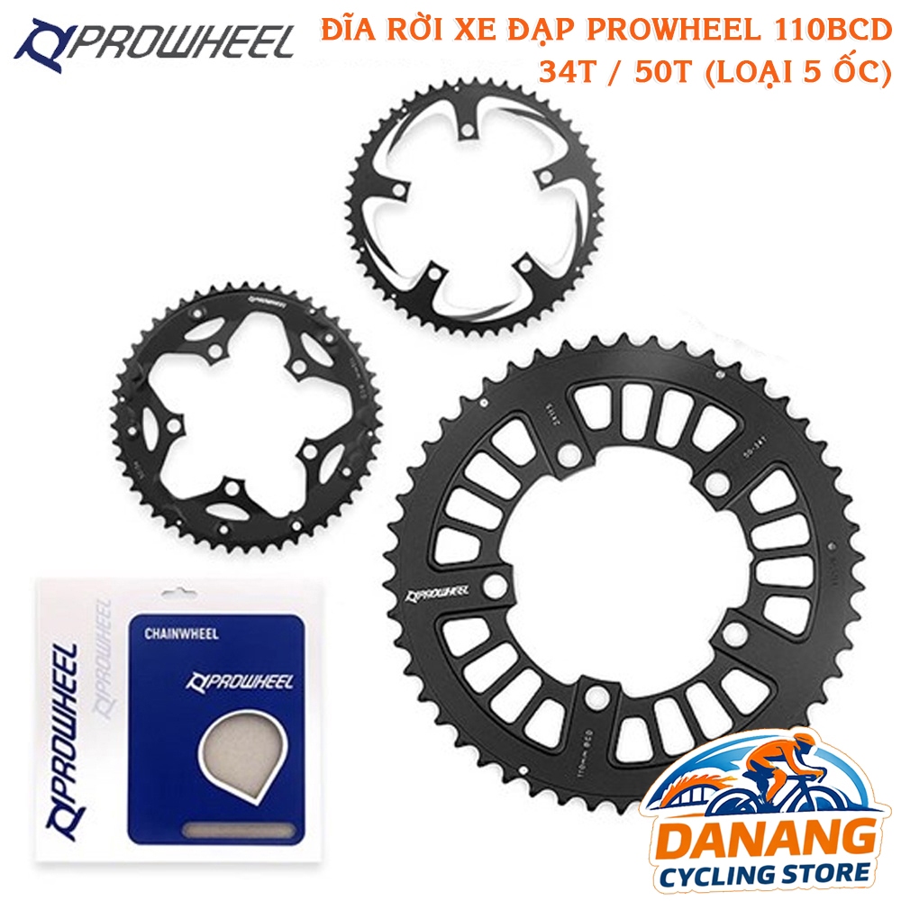Đĩa Trước Rời Xe Đạp Chainring Prowheel – 110BCD – 34T / 50T (Loại 5 Ốc)
