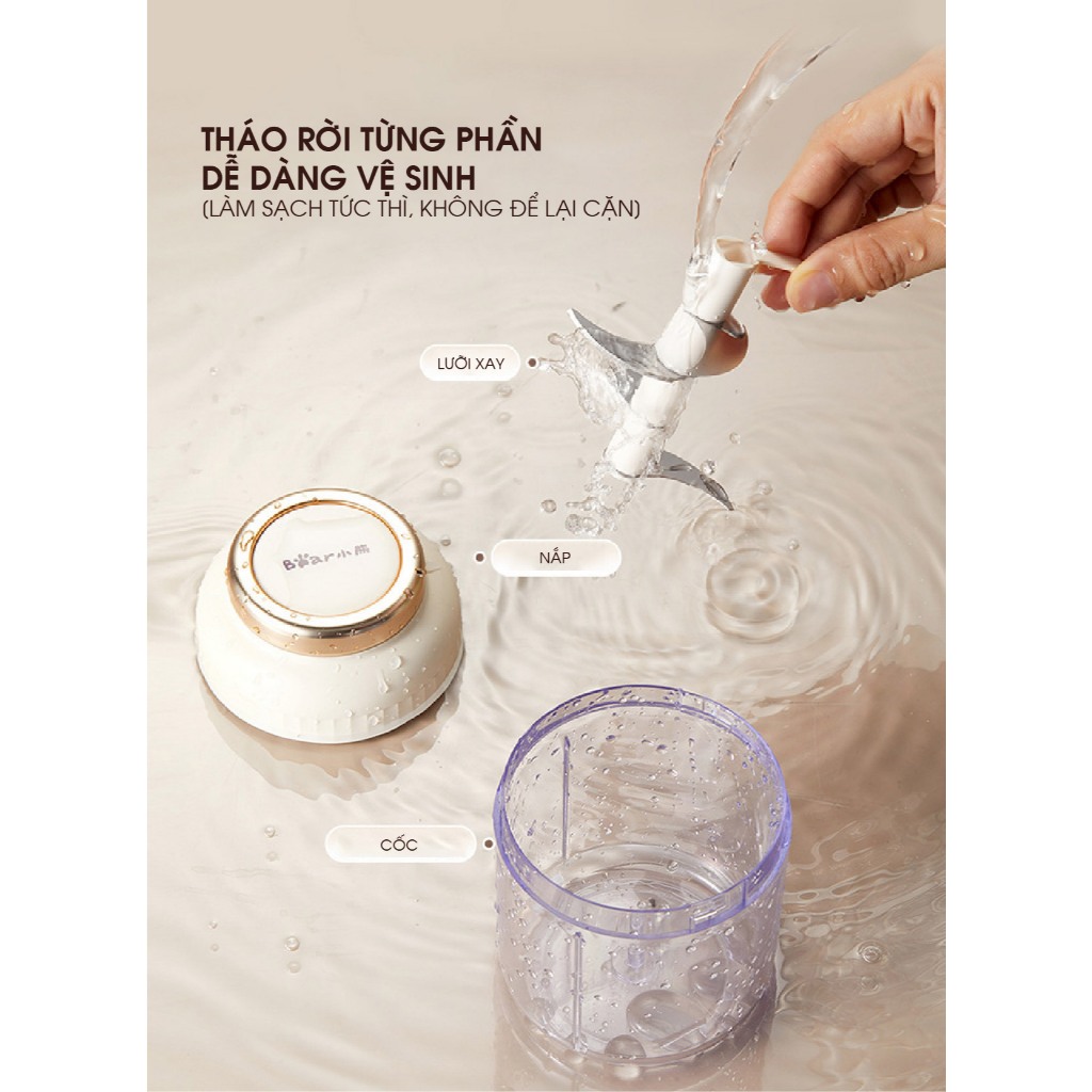 Máy Xay Tỏi Ớt Cầm Tay Mini Bear FCH-5N02R35 (CX-JE033), 0.2L, Dây Kéo Thủ Công, Dễ Dàng Tháo Lắp | BigBuy360 - bigbuy360.vn