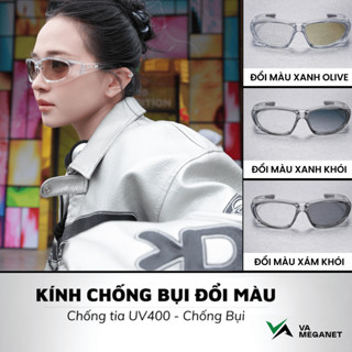 Kính chống bụi đi đường đổi màu cho cả Nam Nữ ngăn tia UV400 bảo vệ mắt khi đi xe máy xe đạp