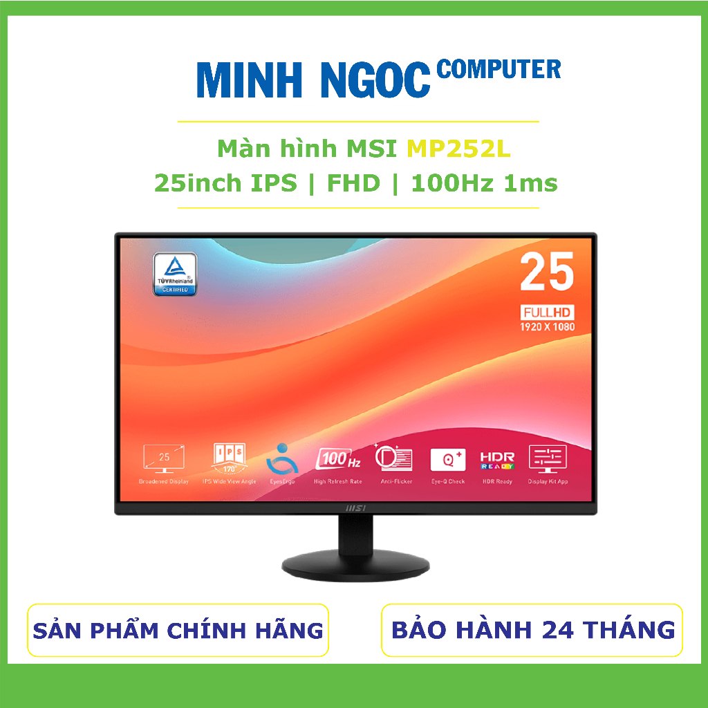Màn hình MSI PRO MP252L | 24.5in / FHD / IPS / 100Hz / 1ms | Bảo hành 24 tháng