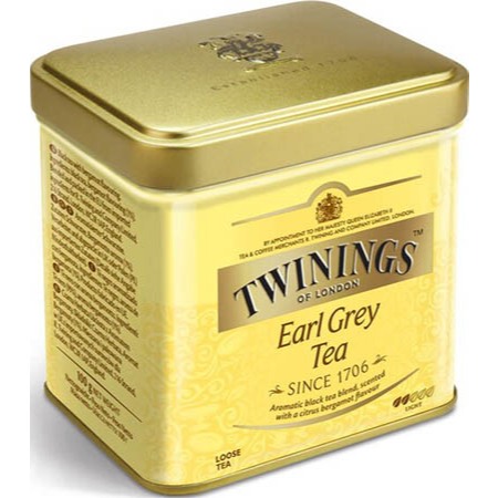 < Hộp thiếc VÀNG 100g > TRÀ ĐEN (trà lá lớn) [POLAND] TWININGS OF LONDON Earl Grey Tea