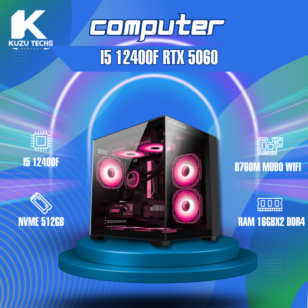 Bộ PC Gaming i5 12400F RTX 5060TI | B760M Mobo WIFI | 16GBx2 RAM DDR4 3200MHZ Siêu Mạnh Cân Tất Cả